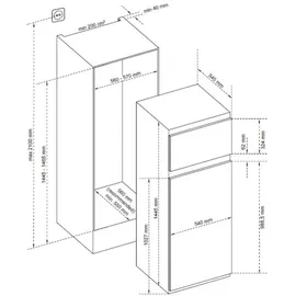 Sharp - SJ-TE210T0XS-EU - Einbau-Kühlgefrierkombination - Schlepptür-Technik