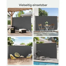 Songmics Aluminium Seitenmarkise 400 x 200 cm Grau