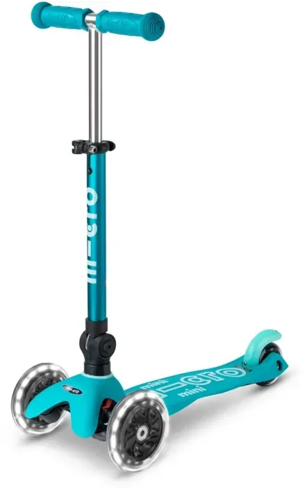 Scooter Mini MICRO DELUXE foldable mit LED Rädern aqua - MMD198