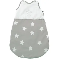 Lorelli Baby Winterschlafsack 0-6 Monate 60cm lang 100% Baumwolle Reißverschluss grau Sterne