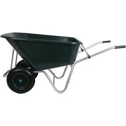 Schubkarre 200 Liter bis 250 kg Belastbarkeit, PVC, grün (Gartenkarre Bauschubkarre Baukarre Gartenschubkarre für Baustelle