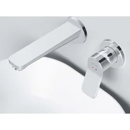 AM.PM Einhebel-Waschtischarmatur Wandmontage Badarmatur Unterputz Wandarmatur aus Messing Waschtischarmatur Waschbeckenarmatur Wasserhahn Bad Armatur Duscharmatur Ei...