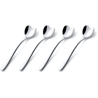 Alessi Big Love Eislöffel Set, Edelstahl, 4 Stücke, 30 x 19 x 19 cm, Silber