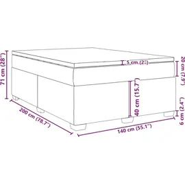 vidaXL Boxspringbett mit Matratze Dunkelgrau 140x200 cm Stoff