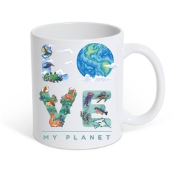 Youth Designz Tasse Love My Planet Kaffeetasse Geschenk, Keramik, mit trendigem Frontprint weiß
