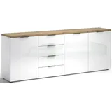Sideboard 240 x 89 x 43 cm Weiß Hochglanz