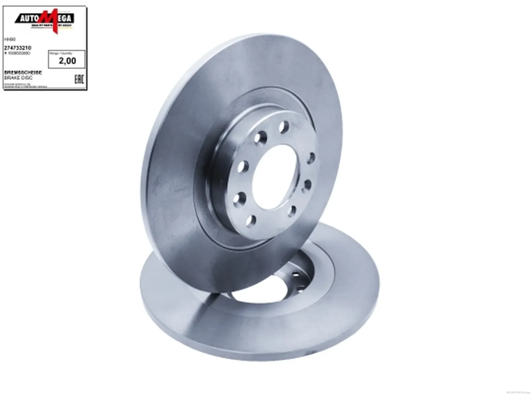 AUTOMEGA Bremsscheibe 274733210 290mm 12mm für Opel