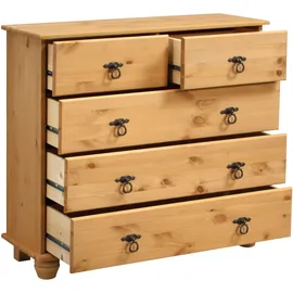 Home Affaire Kommode HOME AFFAIRE "Finca", beige (natur gebeizt, gewachst), B:82cm H:78cm T:30cm, MDF, Massivholz, Sideboards, Kommode, aus massivem Kiefernholz, mit Schubladen für Stauraummöglichkeiten