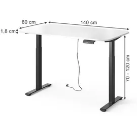 Vicco Höhenverstellbarer Elektrischer Schreibtisch Elevate Schwarz/Weiß