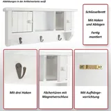 MCW Schlüsselbrett MCW-A48, Schlüsselkasten Schlüsselboard mit Türen, Massiv-Holz MVG-zertifiziert ~ shabby braun-weiß