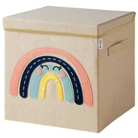 Lifeney Aufbewahrungsbox mit Deckel Regenbogen, 33x33x33cm | Gr.: onesize