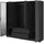 masseno Drehtürenschrank CATERINA 206 x 200 x 51 cm Schwarz
