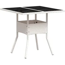 vidaXL Gartentisch mit Glasplatte 80 x 80 x 75 cm Weiß