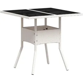 vidaXL Gartentisch mit Glasplatte 80 x 80 x 75 cm Weiß