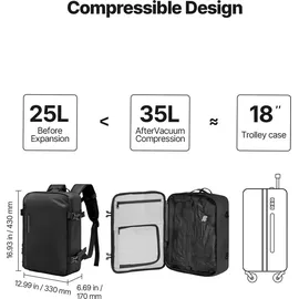 Vevor Vakuum-Reiserucksack 35 L Schwarz