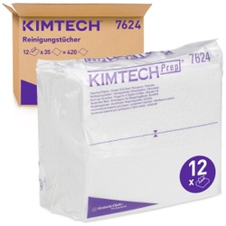 KIMTECH PURE* Wischtücher Reinraumtücher, 1-lagig, weiß, Reinigungstücher für trockene Wischvorgänge von sensiblen Geräten u. Oberflächen, 1 Karton = 12 à 35 Stück = 420 Tücher