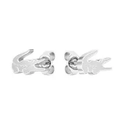 Lacoste für Damen. 2040050 Versilberte Knopf-Ohrringe (OSFA), Lässig, Rostfreier Stahl