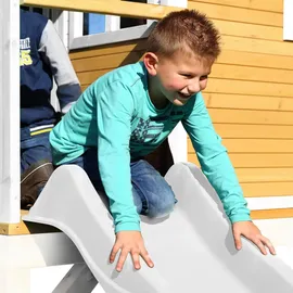 Axi Marc Spielhaus Braun - Weiß mit Weißer Rutsche 212 x 432 x 293 cm