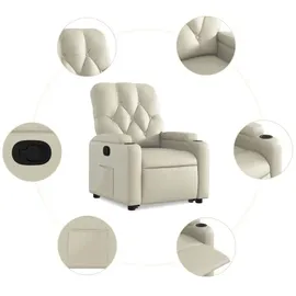vidaXL Relaxsessel mit Aufstehhilfe Kunstleder 92 x 99,5 x 0 cm Creme