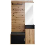 RIYO Garderoben-Set Garderoben-Set mit 4 Kleiderhaken Spiegel Schuhschrank Wandgarderobe, (1-St), 104x38.5x190cm