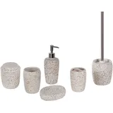 Beliani Badezimmer weiß 6-teilig PALMILLA Keramik Cremeweiß