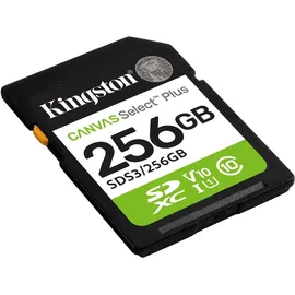 Kingston Canvas Select Plus 256 GB SDXC Speicherkarte Schwarz, Grün, Weiss
