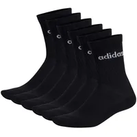adidas Linear Crew Cushioned Socken 6er Pack Schwarz 46-48