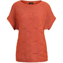 GOLDNER Kurzarm Baumwoll-Strickshirt orange 42