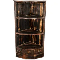 Livasia Eckregal, Holzregal, Bücherregal, Badezimmerregal (braun)