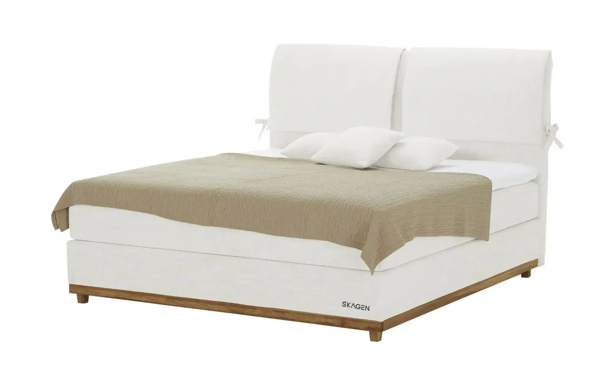 SKAGEN STUDIO Boxspringbett  Sild , creme , Maße (cm): B: 164 H: 124