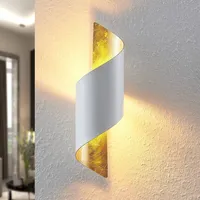 LINDBY Wandleuchte, 'Desirio' weiß/gold, 35cm, E14, Metall