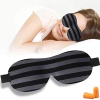 Schlafmaske für Männer und Frauen, Schlafaugenabdeckung, 3D-geformte 100% Blackout-Augenmaske mit kostenlosen Ohrstöpseln (Schwarze und graue Streifen)