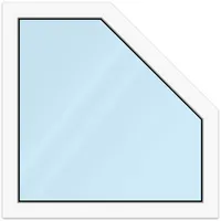 Trapezfenster, Kunststoff, aluplast IDEAL 4000, Weiß, 1000 x 1000 mm, 2-fach Verglasung, individuell konfigurieren