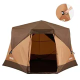 Campingzelt 6 Personen, Pop-up-zelt Mit Regenschutz & Netzfenstern, Schnellaufbau In 60 Sekunden, Tragbares Zelt Mit Tragetasche Für Familien-camping & Wanderungen, 330x213x204 Cm