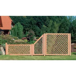 Douglasie Rankhilfe 1 – Rankhilfe aus naturbelassenem Douglasienholz – diagonales Gitter 178,5 x 178,5 cm – Rankzaun ideal für Garten & Terrasse