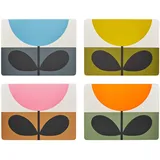 Orla Kiely OK628 4er Set Platzsets Sonnenblume Multi Tischsets Kork