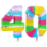 Pinata Zahl 40 bunt pastell