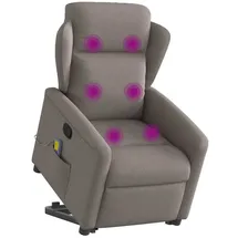vidaXL Massagesessel mit Aufstehhilfe Taupe Stoff