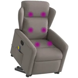 vidaXL Massagesessel mit Aufstehhilfe Taupe Stoff