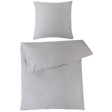 Mako-Satin grau 135 x 200 cm + 80 x 80 cm