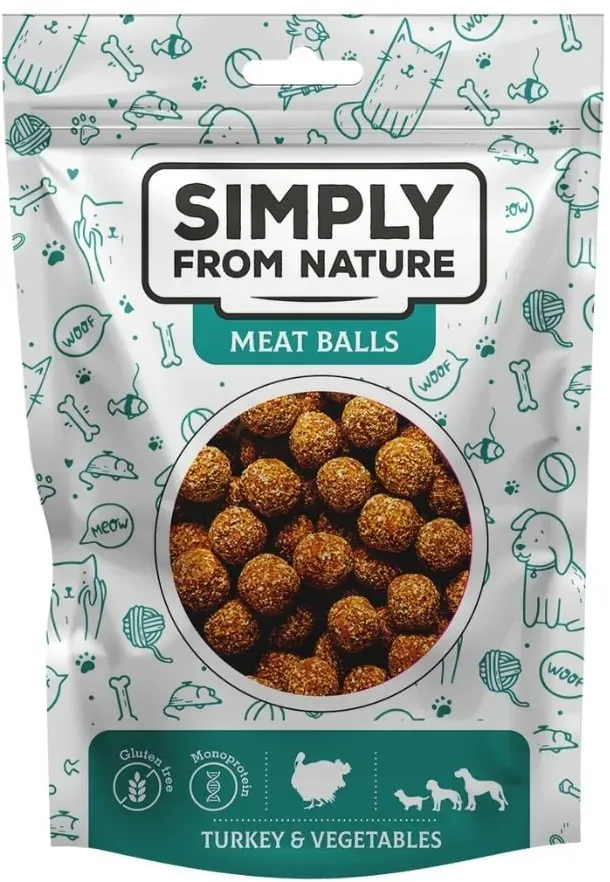 SIMPLY FROM NATURE Meat Balls Bällchen mit Truthahn und Gemüse für Hunde 80 g