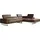 Egoitaliano Ecksofa "Malika, elegant und bequem, Designsofa, L-Form", braun (chocolate), B:300cm H:94cm T:107cm, Leder »BULL« (echtes Rindsleder). Geschliffenes, pigmentiertes und behandeltes Rindsleder mit einer Dicke von 1, 3-1, 5 mm.