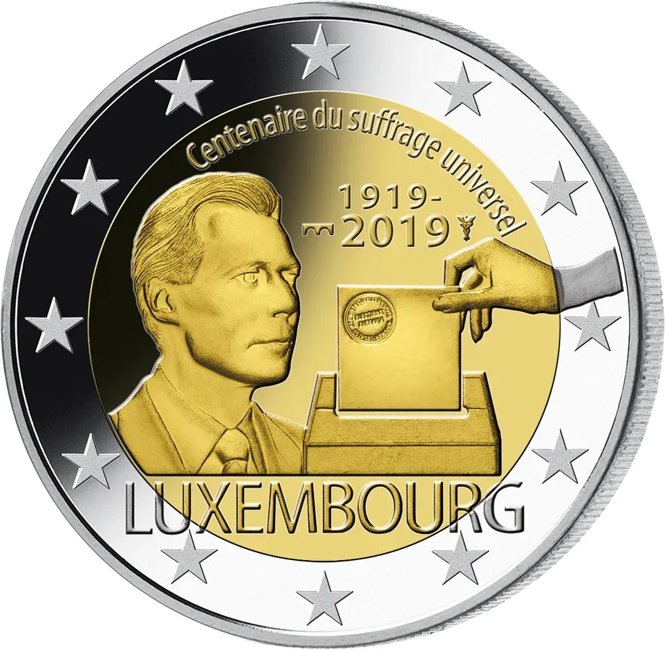 Luxemburg 2019 2-Euro-Münze "100 Jahre Allgemeines Wahlrecht in Luxemburg"