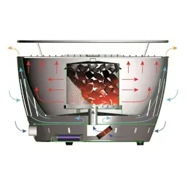 Lotusgrill S Small Kompakt Starter-Set Feuerrot Holzkohlegrill 5 tlg