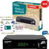 Telefunken TFK-S2000 DVB-S2 Sat Receiver HEVC, + TiVuSat HD Karte