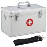 Relaxdays Medizinschrank »Erste Hilfe Koffer Aluminium« rot|schwarz|silberfarben