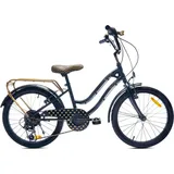 SUN BABY Mädchen fahrrad 20 Zoll mit SHIMANO 6-Gang Heart Bike Schwarz - Schwarz