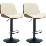 CLP 2er Set Barhocker Nova I Kunstleder-Bezug I Höhenverstellbarer Barstuhl