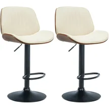 CLP 2er Set Barhocker Nova I Kunstleder-Bezug I Höhenverstellbarer Barstuhl