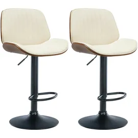 CLP 2er Set Barhocker Nova I Kunstleder-Bezug I Höhenverstellbarer Barstuhl